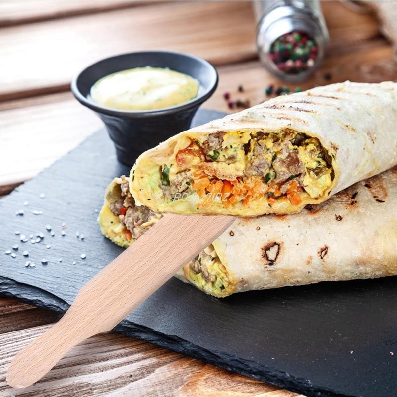 Bộ 4 Thìa Bằng Gỗ T Gậy Trải Bánh Pancake Batter Crepe Thìa Và Máy Trải Màu Gỗ Dụng Cụ Cho Đồng Nhất Máy Làm Crepe