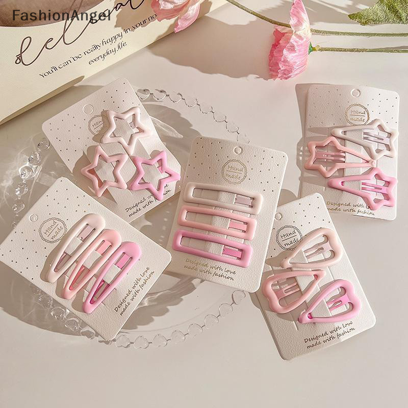 FashionAngel 3 Cái / bộ Kẹp Tóc Cho Nữ Bé Gái Ngôi Sao BB Kẹp Tóc Pin Phong Cách Hàn Quốc Mờ Màu Hồng Chụp Đồ Trang Trí Phụ Kiện TH