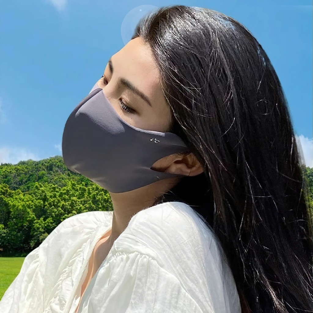 Khẩu Trang Kiểu Hàn Vải Lạnh Siêu Mát Chống Nắng Chống UV Có Thể Giặt FE123