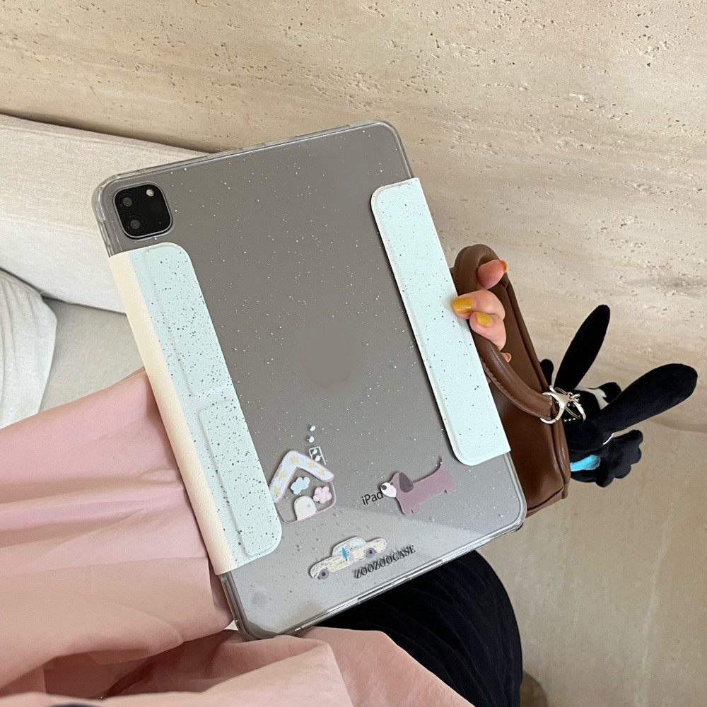 Vỏ Có Thể Tháo Rời Cho Mini6 Mini7 IPad 5 6 7 8 9 10th Air2 Air3 Air4 Air5 Air6 10.9 "Pro10.5 Pro11 Pro12,9 2018 A16 Air M2 Pro M4 11 13 2024 Vỏ Da Tuya Puppies Họa Tiết