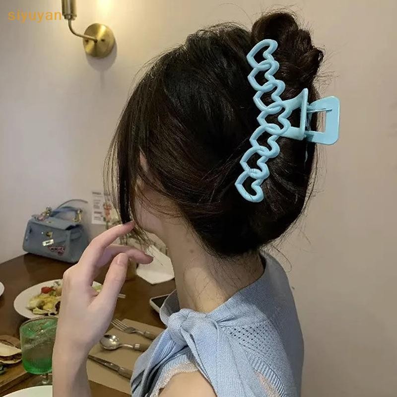 Siyuyan Thời Trang Rỗng Hình Học Trái Tim Kẹp Tóc Lưng Nữ Bé Gái Mũ Kẹp Tóc Phụ Kiện VN
