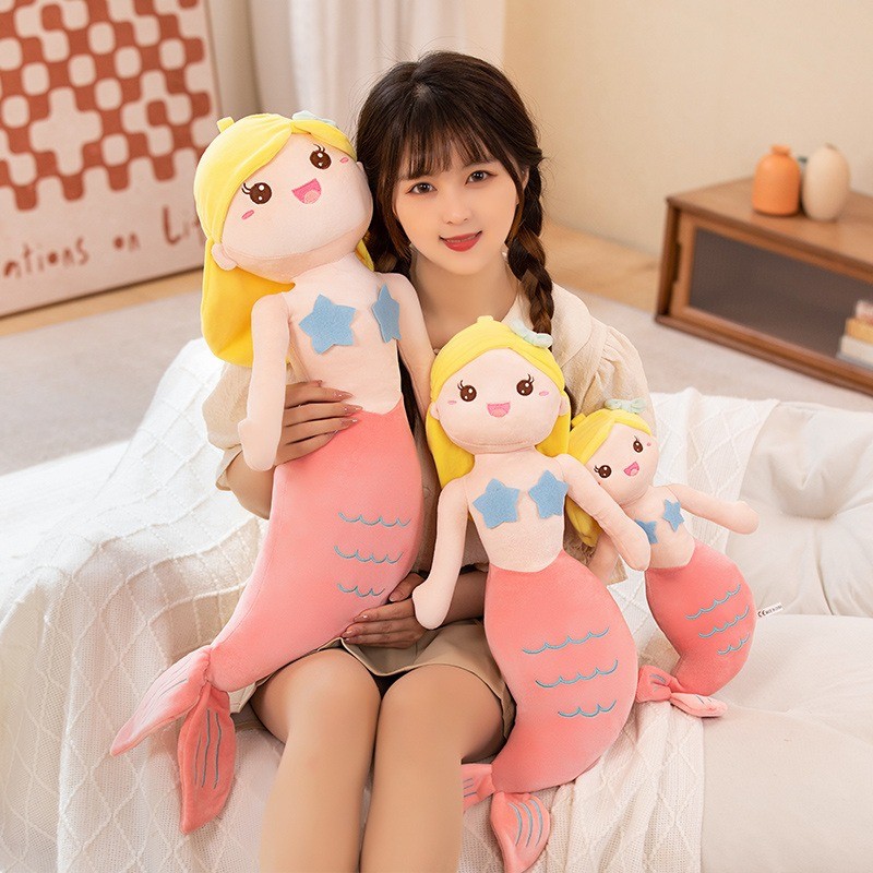Mới Dễ Thương Nàng Tiên Cá Sang Trọng Búp Bê Kawaii 40-60cm Hoạt Hình Nàng Tiên Cá Đồ Chơi Sang Trọng Nhiều Màu Sắc Nàng Tiên Cá Nhồi Bông Gối Mềm Búp Bê Bé Gái Quà Tặng Sinh Nhật Trẻ Em Quà Tặng Giáng Sinh