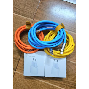 Bộ cốc sạc điện thoại 20W i/P, kèm cáp sạc Type C - Light dài 2m silicon, dây cáp bền, không rối