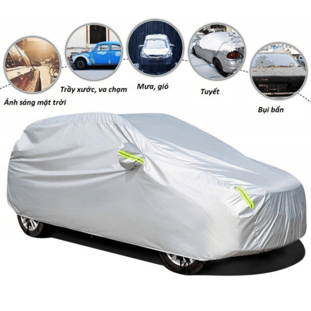 Bạt Phủ ô tô 3 lớp cao cấp size 2M Hatback dành cho mọi loại xe, Chống nắng Chống mưa Bảo vệ xe ô tô