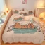 ST2 Hoạt Hình Dễ Thương Capybara 3IN1 Ga Trải Giường Chăn Gối Chất Lượng Cao Cấp Bộ Chăn Ga Gối Nhà Phòng Ngủ Có Thể Giặt Được Phù Hợp Với