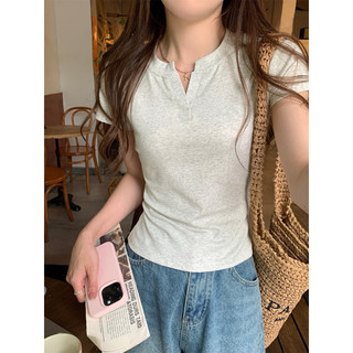 Áo Babytee Cổ Trụ Tàu Tay Ngắn Nữ Ôm body Tôn Dáng