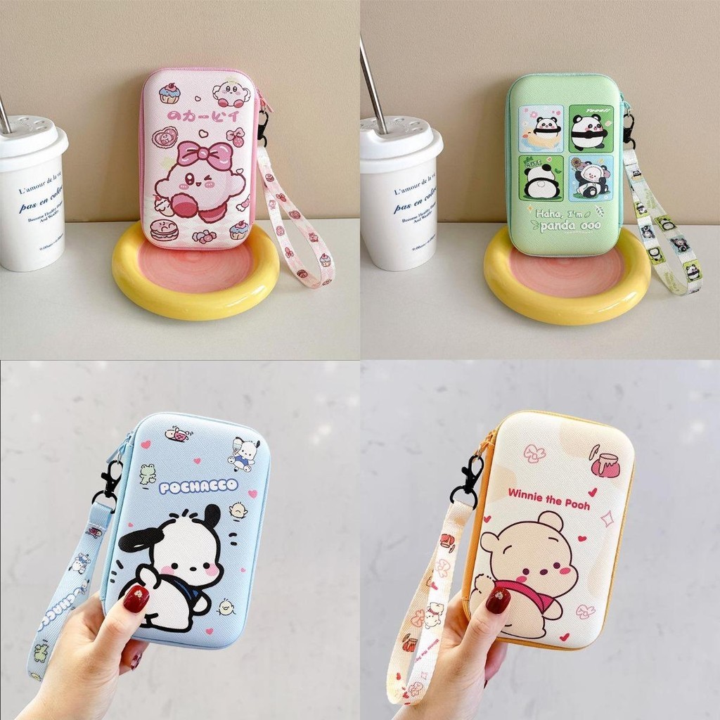 Túi lưu trữ cáp dữ liệu Snoopy dễ thương Sạc điện thoại di động Túi lưu trữ di động Power Bank U Disk Tai nghe Túi kỹ thuật số 3C di động có dây đeo tay