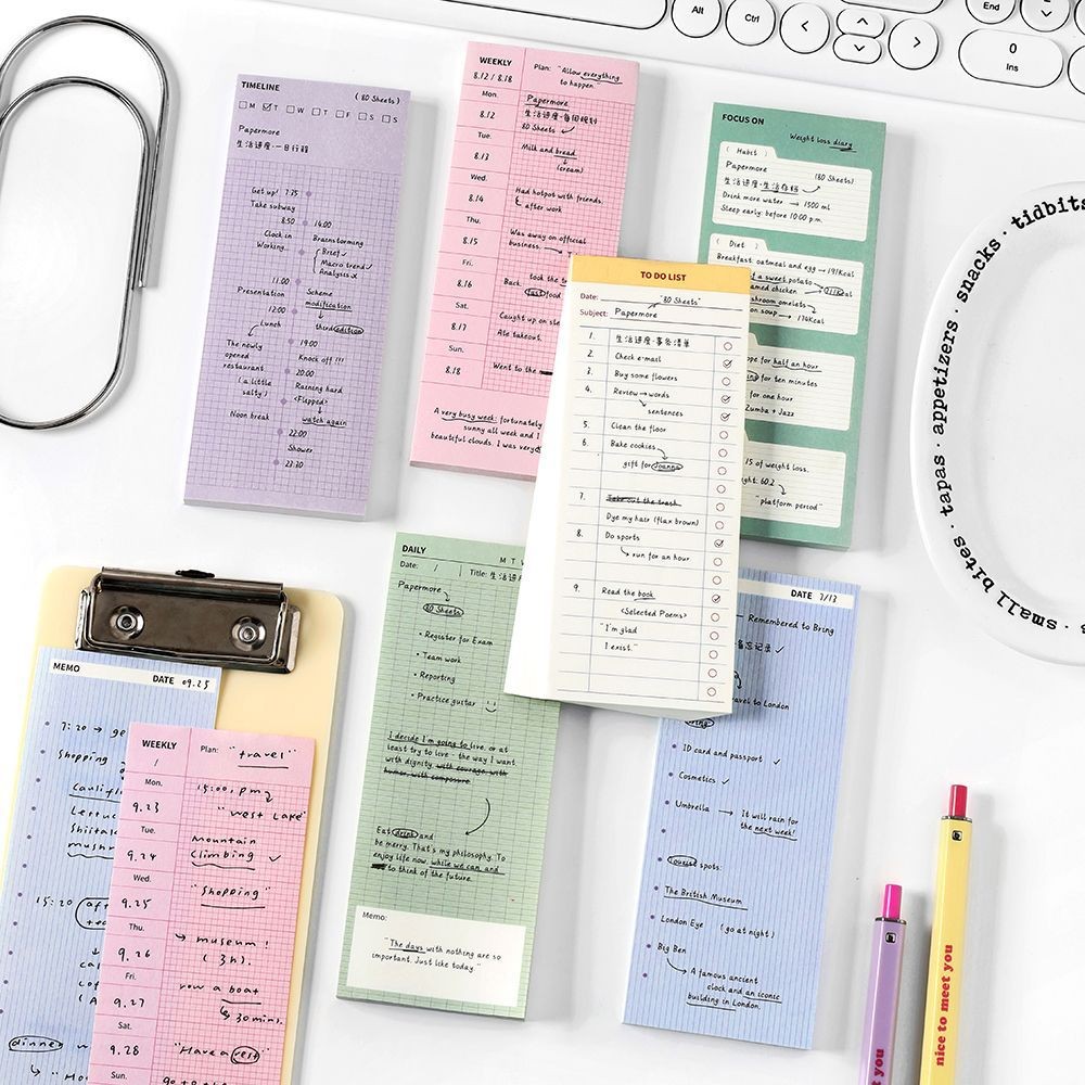 Cdaily|80 Tờ Viết Notepad Học Sinh Giấy Tin Nhắn Đơn Giản Kế Hoạch Văn ...
