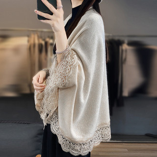 Áo khoác choàng Áo Choàng Áo len phối bên ngoài áo choàng Áo len cardigan Áo dệt kim mẫu dài vừa cho nữ mùa thu đông phong cách tây thời trang rộng rãi