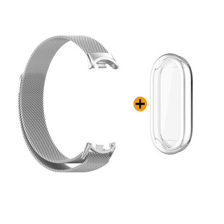 Dành Cho Xiaomi Mi Band 10 / 9 / 8 Dây Đeo + Ốp Lưng Milanese Thép Không Gỉ Khóa Từ Dây Đeo Cho Miband 9 Vòng Tay Cổ Tay