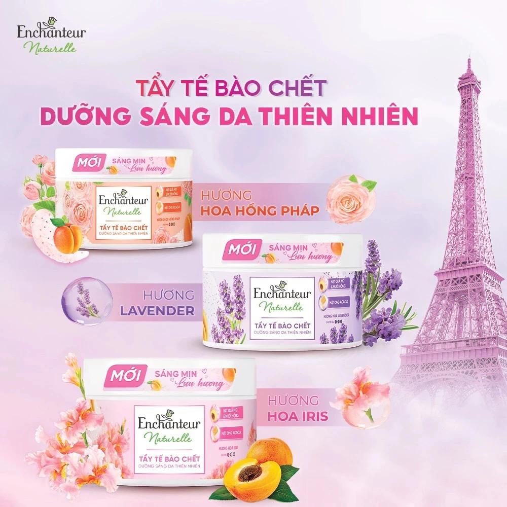 Tẩy tế bào chết thiên nhiên dưỡng sáng da Enchanteur Naturelle 250g - Live