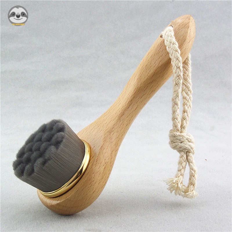 Phong cách Nhật Bản Muji Style / Bàn chải rửa mặt Beech / Dụng cụ rửa mặt tiện dụng Sữa rửa mặt / Bàn chải làm sạch thủ công / Bàn chải Massage bằng gỗ nguyên khối / Bàn chải làm sạch da mặt