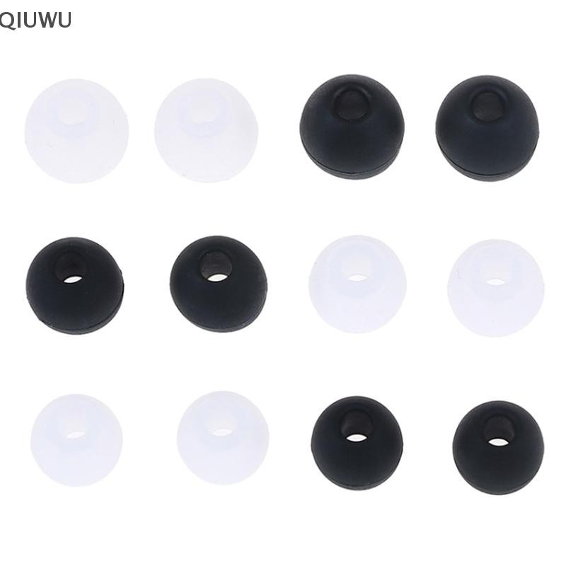 Qiuwu 6 Cặp / 2 * (S + M + L) Miếng đệm tai bằng cao su silicon Miếng đệm tai nghe nhét tai đa năng Miếng đệm tai thay thế tai nghe.