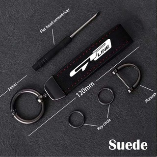 Gt Dòng Xe Da Lộn Da Móc Khóa Mặt Dây Chuyền Móc Chìa Khóa Carbon Patter Chìa Khóa Xe Nhăn Móc Khóa Cho KIA Seltos Sonet Carens Forte Cerato Soluto Sportage Picanto RIO Carnival