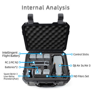 Dành Cho DJI Air 3S Túi Bảo Quản Chống Cháy Nổ Hộp Air 3 Có Màn Hình Túi Đeo Vai Chống Thấm Nước Hộp Đựng RC 2 / RC-N3 Điều Khiển Từ Xa
