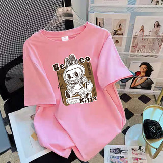 HIIXIIVI Mới 100% Cotton Áo Thun Tay Ngắn Oversize Người Phụ Nữ Baggy Rời Cổ Tròn Áo Nữ Độc Đáo Tee 2025 Lives