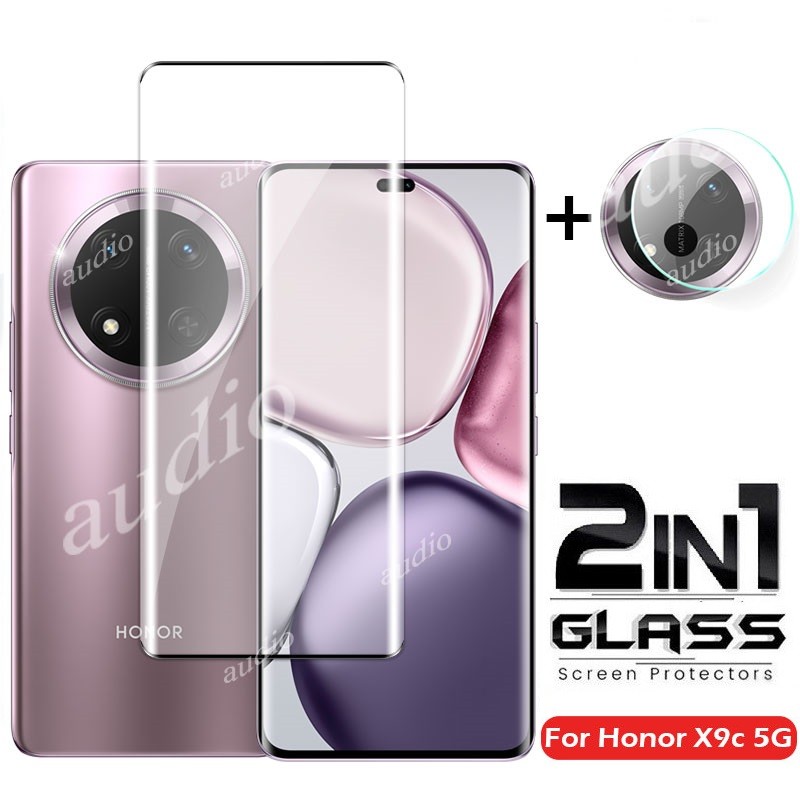 Honor X9C 5G 2in1 Kính cường lực bảo vệ màn hình 3D uốn nóng cho Honor X9C HonorX9C 5G 2024 Bảo vệ màn hình Phim ống kính HD cho Honor X9C X9C HonorX9C 5G Phim bảo vệ màn hình