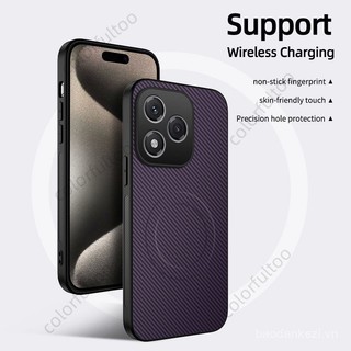 Kết Cấu Kim Loại Sang Trọng Từ Tính Sạc Không Dây Ốp lưng Honor 400 Lite 400pro 400Lite Honor400 5G Vỏ Họa Tiết Sợi Carbon Cứng PC Ốp Lưng Chống Sốc YZX5