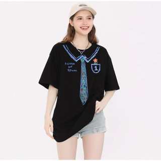 HIIXIIVI 2025 phong cách Hàn Quốc mới 100% cotton thời trang cỡ lỡn Áo phông ngắn tay phụ nữ quá khổ Tees dáng rộng cho Nam Cổ Tròn Nữ Tops