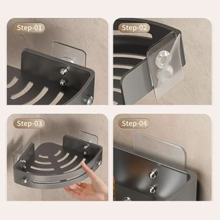 JIGK 1 / 2 / 3 Kệ Phòng Tắm, Giá Để Đồ Nhà Bếp Không Đục Lỗ Dung Tích Lớn, Kệ Góc Phòng Tắm Tam Giác Treo Tường