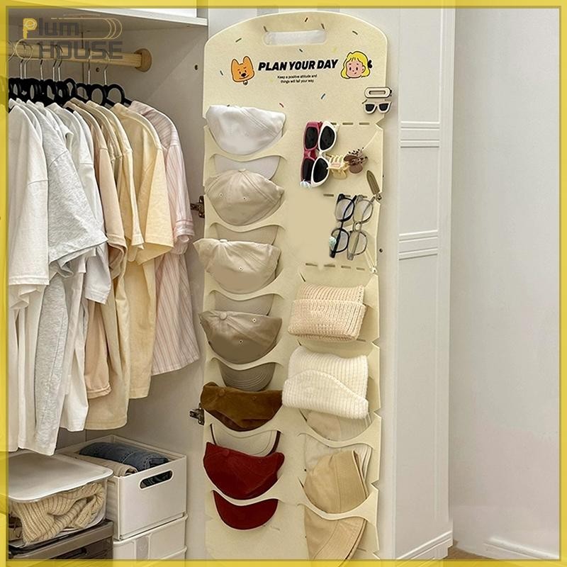 PlumHOUSE Mũ Nỉ Tổ Chức Bảo Quản Móc Treo 6 / 12 Túi Mũ Giá Trưng Bày Dung Tích Lớn Cho Cửa Tường Tủ Quần Áo VN