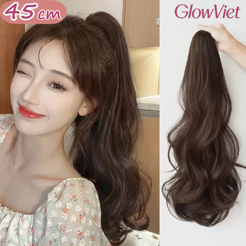 45cm Tóc Giả Đuôi Ngựa Xoăn Dài - Bồng Bềnh Tự Tin! Mái tóc xoăn tự nhiên,  Siêu mềm mại
