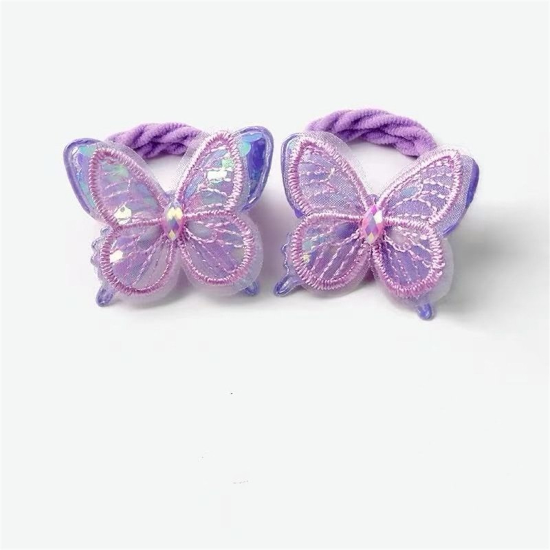 Ở Đàn Hồi Bướm HairBands Đuôi Ngựa Giá Đỡ Dây Buộc Tóc Scrunchy Blingbling Nơ
