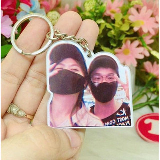 [Siêu Rẻ ] Móc khoá cắt viền in theo ảnh in theo yêu cầu chất liệu acrylic viền trong suốt dễ thương có làm quà tặng- ĐH