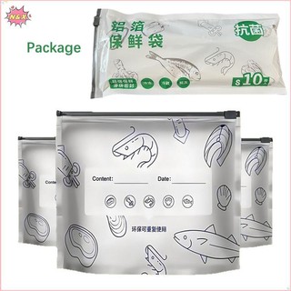 N & X 10 chiếc túi giữ tươi nhôm tự bịt kín, đóng gói thực phẩm dày nhẹ, bảo quản trái cây