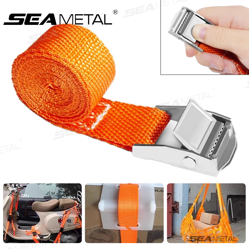 Dây buộc hàng hóa ô tô SEAMETAL 3/4/6m, Khóa kéo, Dây buộc chắc chắn cho xe máy và xe đạp