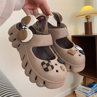 Xixitiao Mùa Hè Retro Nơ Đế Dày Mặc Ngoài Bé Gái Mary Jane Lỗ Giày