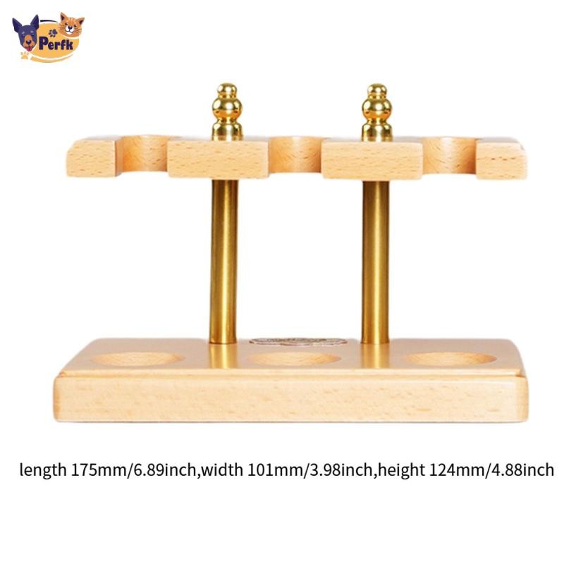 Giá đỡ ống gỗ 3 vị trí trưng bày, sắp xếp chắc chắn, màn hình hỗ trợ ống