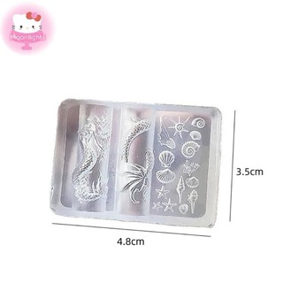 Moonlights Ocean Series 3D Khuôn Làm Móng Tay Silicon Nàng Tiên Cá Sao Biển Móng Tay Nghệ Thuật Khắc Mẫu Dụng Cụ Thiết Kế Làm Móng Tay DIY Trang Trí Nghệ Thuật EN