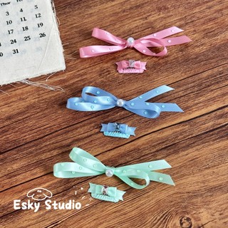 Handmade Ruy Băng Nơ BB Kẹp Tóc Cho Chó Nhẹ Thú Cưng Phụ Kiện Tóc Cho Chó Con Yorkie Bichon