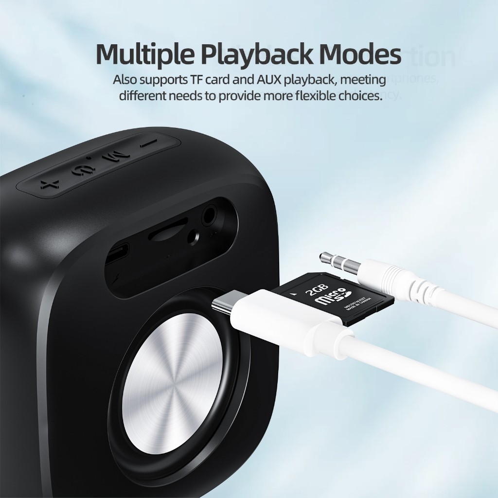 𝐓𝐞𝐜𝐡 𝐒𝐭𝐨𝐫𝐞 Loa Bluetooth  TWS 5.3 không dây có dây buộc Loa Mini di động Thẻ TF có thể sạc lại