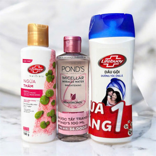 Combo 3 món cho nữ : 1 tẩy trang 100ml+ 1 Dầu gội 140g (Hàng khuyến mãi) + 1 Sữa tắm 100g (Hàng khuyến mãi)