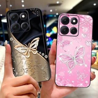 Dành Cho Motorola Moto G86 G56 5G / Motorola G66j G66y G86 Vỏ Điện Thoại Điện Thoại Sang Trọng Bướm In Hình Hoa Vỏ Mềm