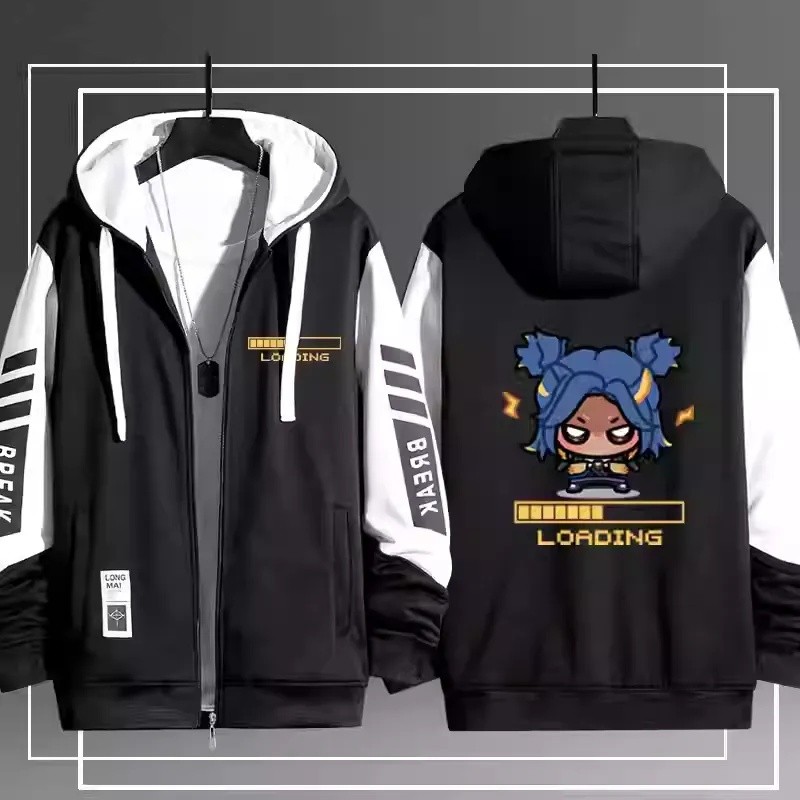 Áo sơ mi neon và áo khoác dây kéo phong cách anime cho Jett và Reyna - Phù hợp unisex