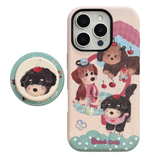 [Sheren] Ốp Điện Thoại Đứng Chó Con Màu Sáng Tạo Thích Hợp Cho i17 16 15 14 13 12 11 pro max Vỏ Bảo Vệ Chống Sốc