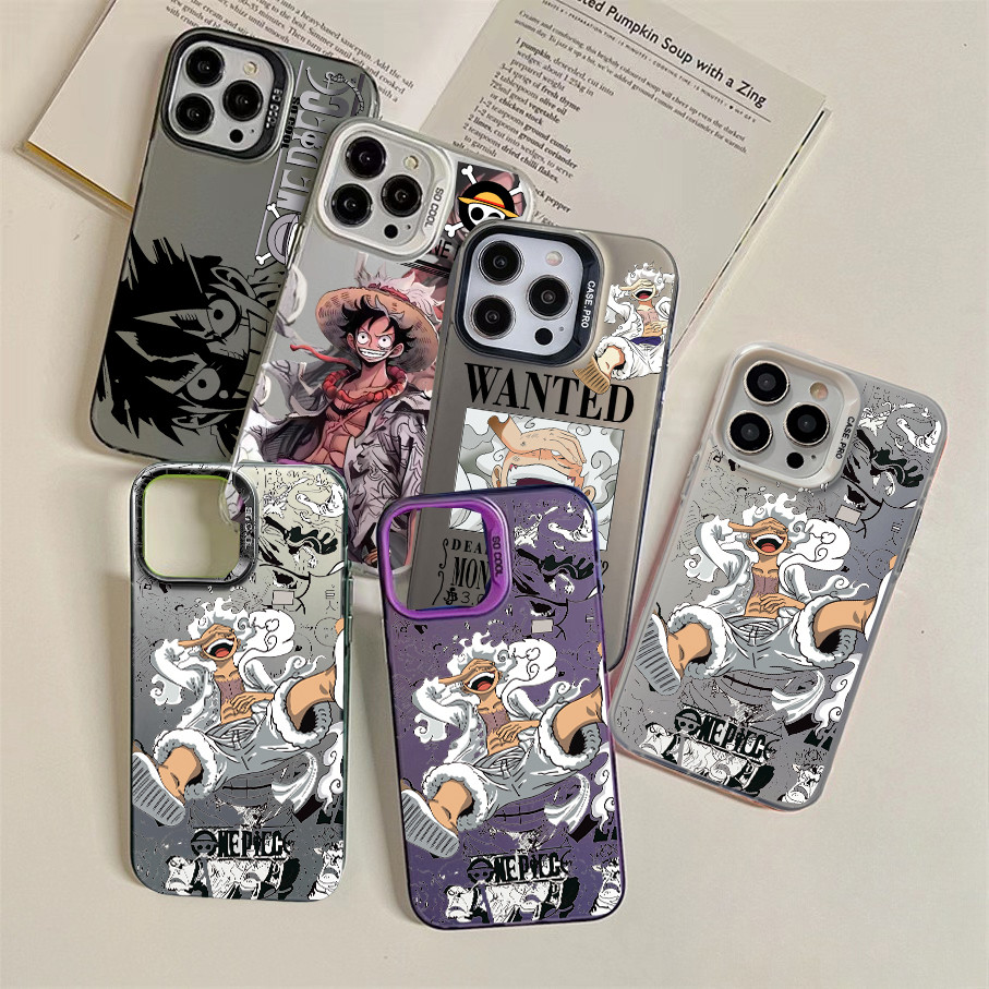 Gear 5 Nika Luffy Anime One Piece Ốp Lưng Cho Samsung Galaxy S25 Edge A17 A07 A56 A26 A36 A16 S24 FE S25 Plus Ultra Cellphone Case Thời Trang Laser IMD Matte Armor