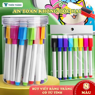 Set Bút Lông Bảng Trắng Có Nam Châm - Bút Viết Bảng Xóa Khô, Nét Mịn, Màu Sắc Tươi Sáng, Dễ Dàng Lau Chùi