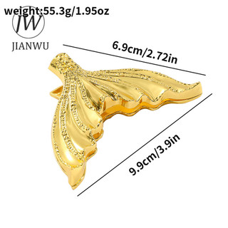 JIANWU Vintage Nàng Tiên Cá Hình Đuôi Dài Kẹp Sổ Lưu Niệm Chất Liệu Văn Phòng Phẩm Kẹp Tay Sáng Tạo DIY Tạp Chí Cắt Dán Văn Phòng Phẩm