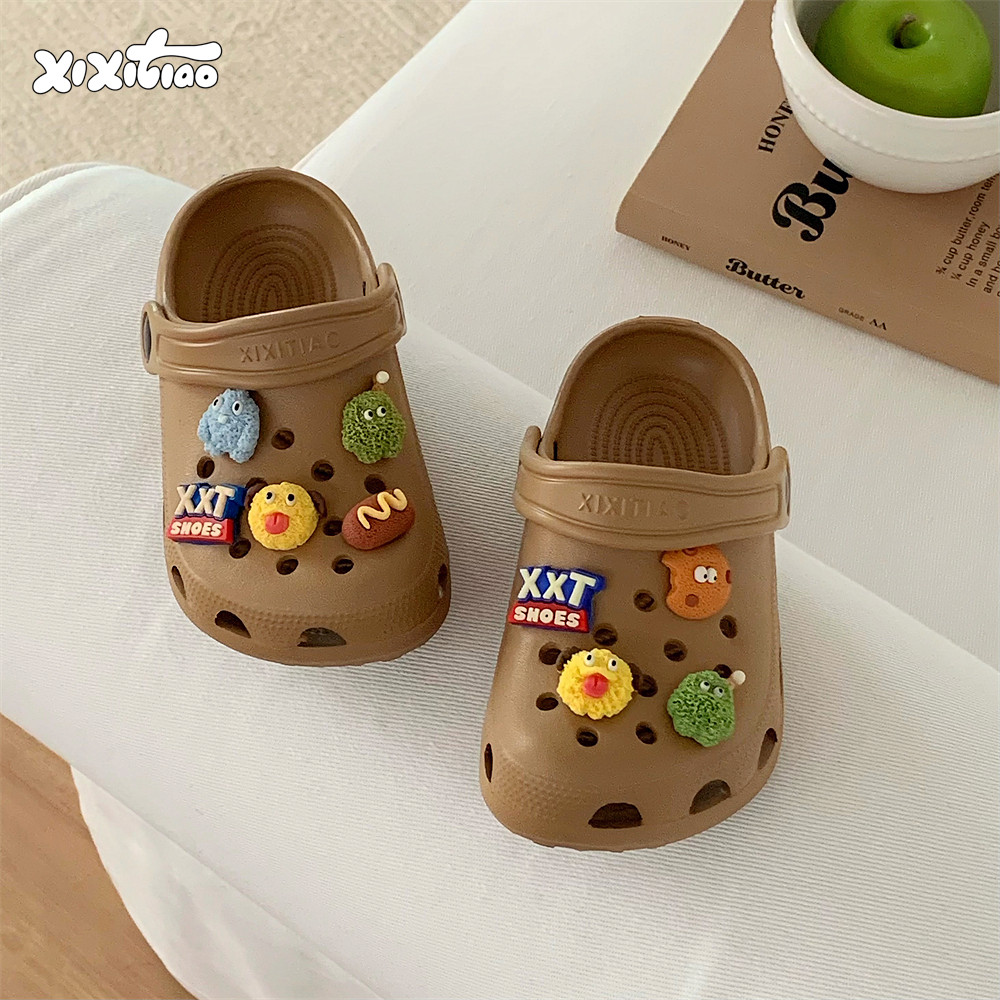 Chống Trơn Trượt Thoáng Khí Trẻ Em Lỗ Giày Sandal Quái Vật Nhỏ Dép xỏ ngón Dép Đế Mềm Chống Trơn Trượt Dép Trẻ Em Dép Trẻ Em S