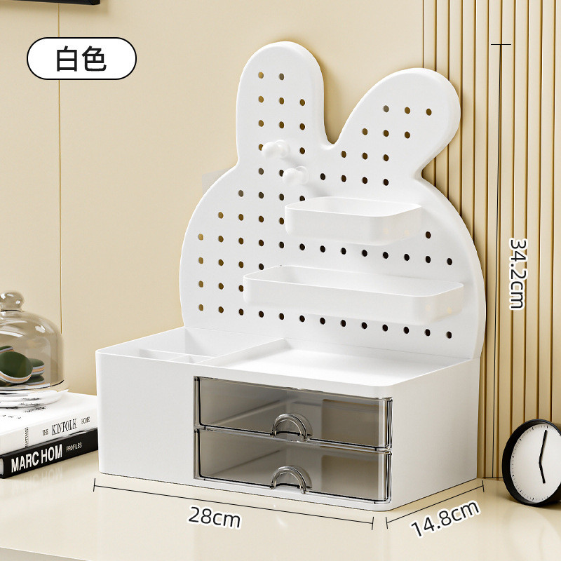 Kệ Ngăn Kéo Hộp Sắp Xếp Vị Trí Làm Việc Ký Túc Xá Lỗ Bảng Đựng Bút Bunny Bàn Làm Việc Sinh Viên Máy Tính Để Bàn