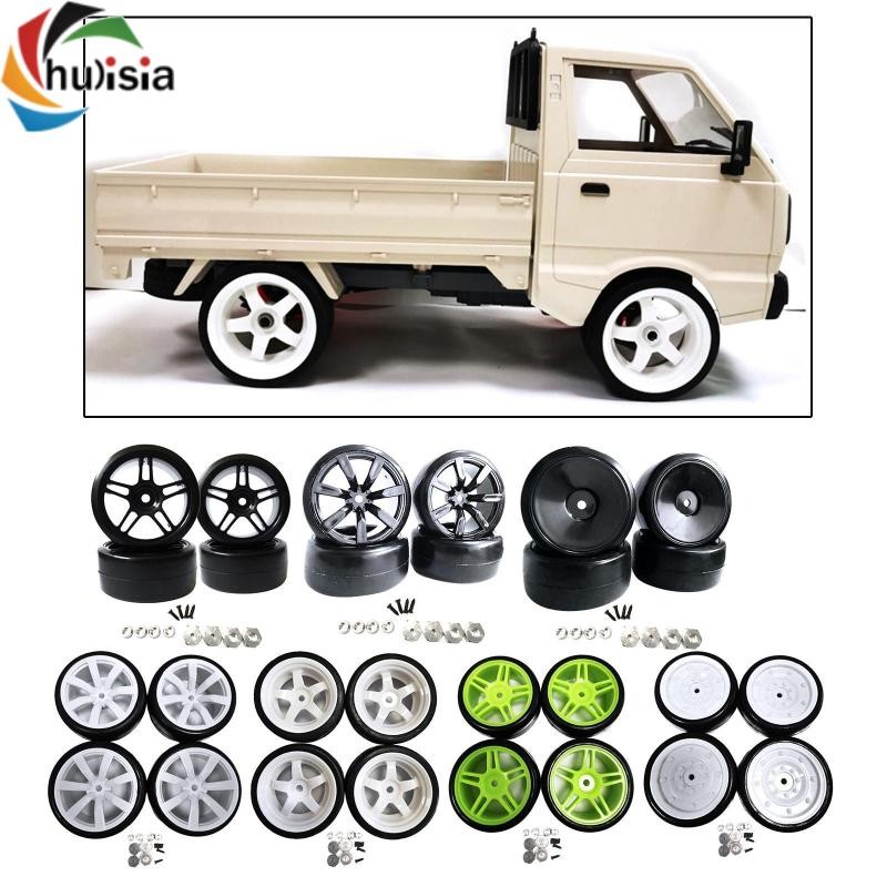 chulisia Lốp Xe RC Có Vành Bánh Xe Cho WPL D12 1: 10 RC Xe Tải Nâng Cấp Phần 1 / 10 100mm