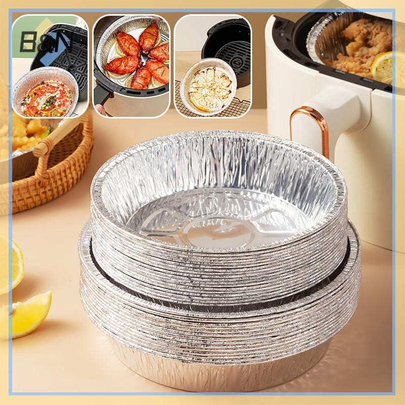 B & N Air Fryer Nhôm Lá Chảo Đồ Dùng Nhà Bếp Hộp Đựng Thực Phẩm Lò Nướng Vuông Khay BBQ Chống Dầu Chống Dính Dụng Cụ Nướng Bánh Nhà Bếp.