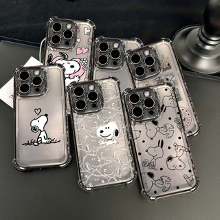 Ốp Điện Thoại Cho OPPO A78 A38 A18 A17 A16 A15 A15S A3 PRO A76 A96 A57 2022 A54 A58 A52 A72 A92 A53 A33 2020 Bao Túi Khí Dễ Thương Snoopy Rõ Ràng Hoạt Hình Mạ Mềm Mạ Điện