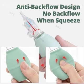 [SUFO] Máy hút mũi silicon cho bé + hộp + kẹp bông, chống chảy ngược, dễ vệ sinh
