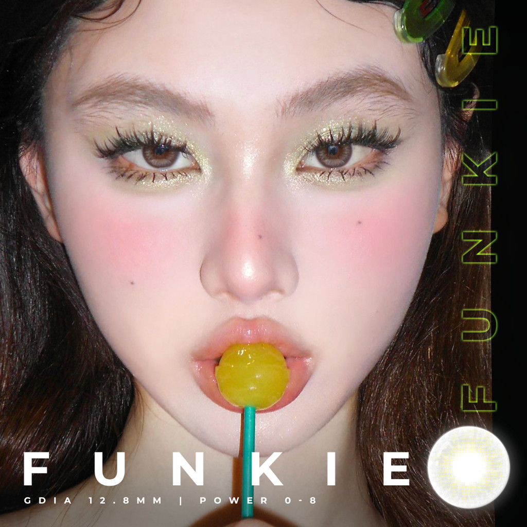 [HÀNG MỚI VỀ] Kính áp tròng xám tây tự nhiên Funkie  Angel Eyes | Lens cận màu xám đường kính nhỏ  12.8mm có độ cận 0-8