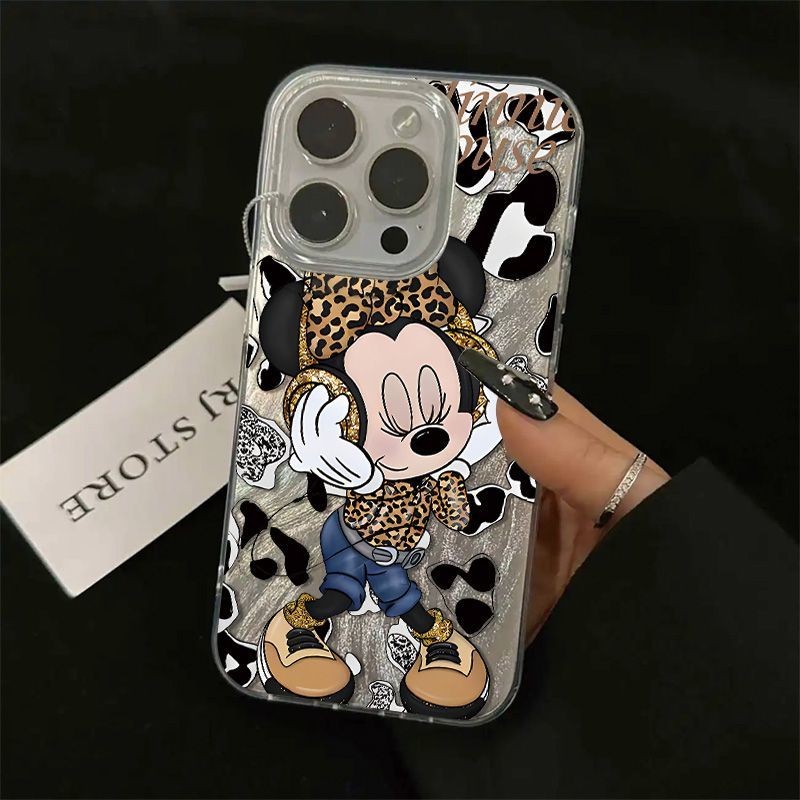 ✨Sopt】[Ốp điện thoại Mickey in họa tiết da báo] ốp lưng iphone16pro/Apple15 promax/14Plus, chống sốc